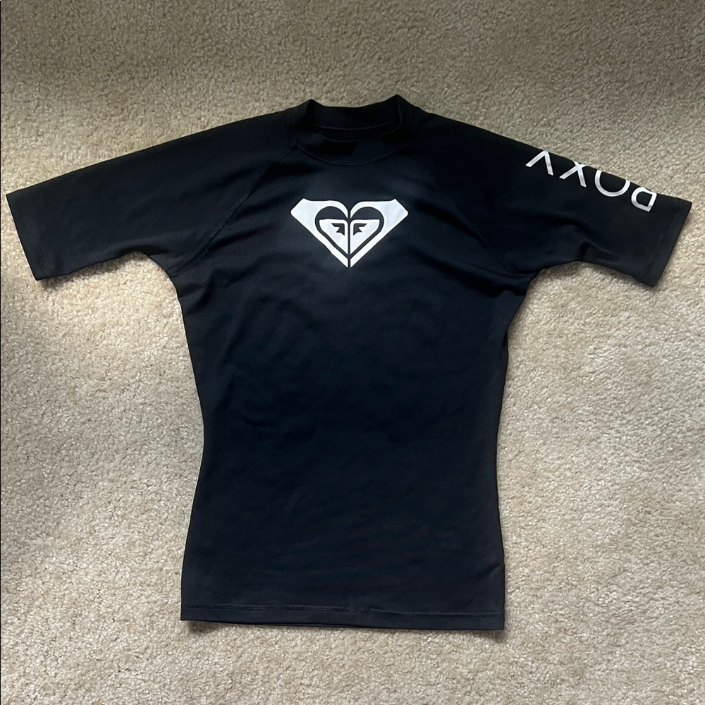 Roxy Black Rash Guard with White Logo